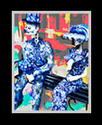 a mannekin couple sitting on a bench thumbnail